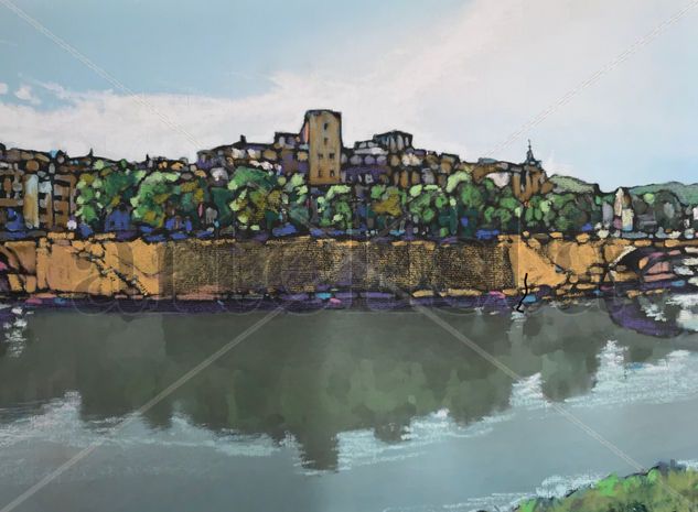 Rio Tiber ( Roma ) Pastel Card Landscaping