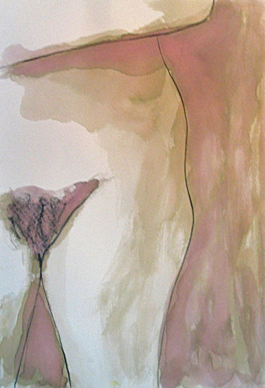 De piel II Mixed media Paper Nude Paintings