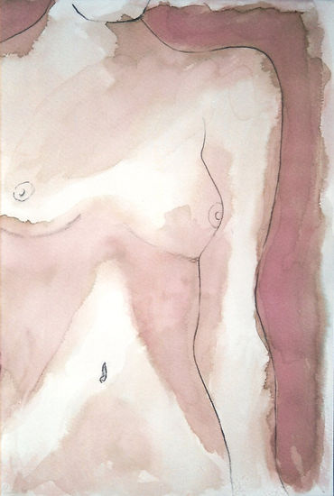 De piel IV Mixed media Paper Nude Paintings