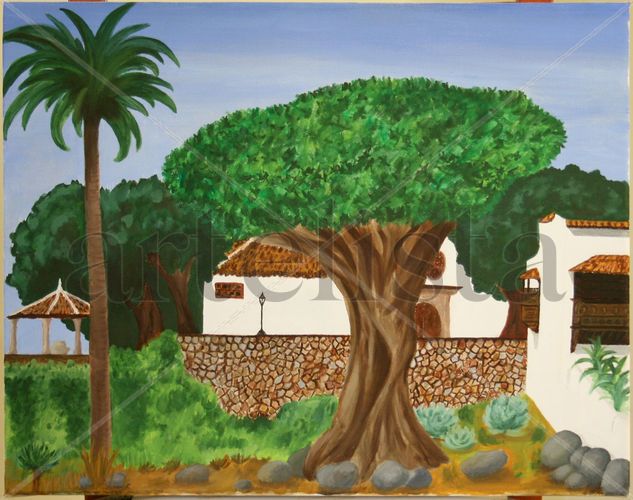 Drago Milenario (Icod de los Vinos) Oil Canvas Landscaping