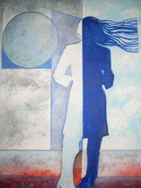 Mujer de azul