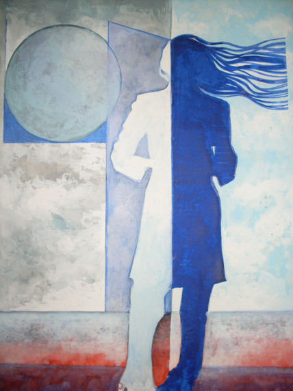 Mujer de azul