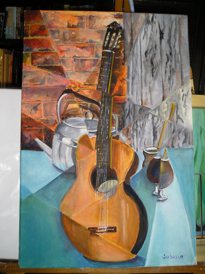 la guitarra Oil Canvas Others