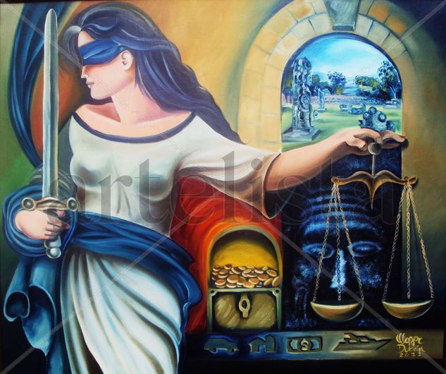 DIOSA THEMIS MAYA Oil Canvas Figure Painting