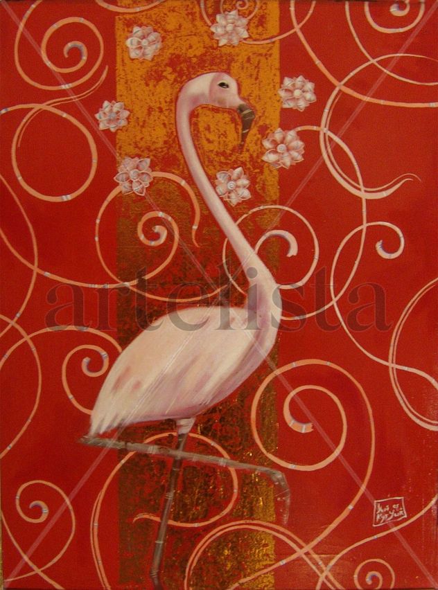 flamingo 70x90 oil canvas 2008