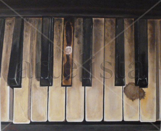 el viejo piano Oil Canvas Others