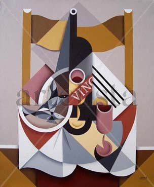 Vino y Sardinas Oil Canvas Landscaping