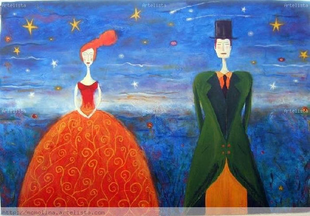 la pareja Oil Canvas Portrait