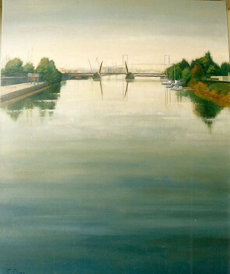 Río Guadalquivir Oil Canvas Marine Painting