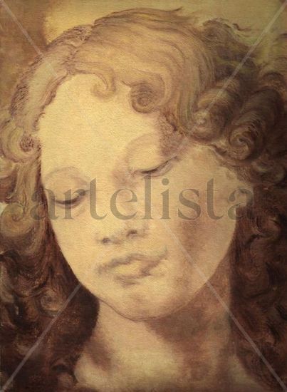 Angel Oil Textile Figure Painting