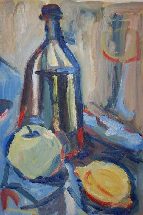 botella con frutas