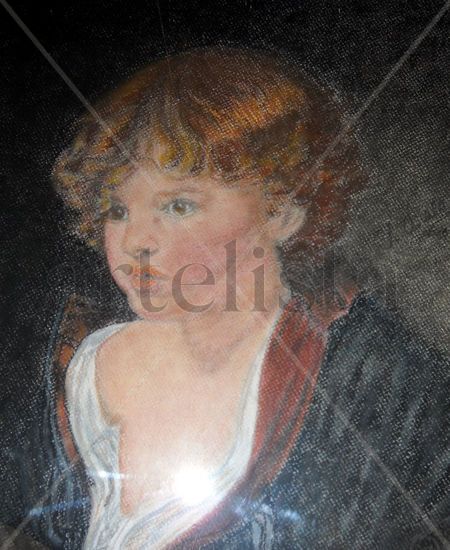 Niño Pastel Cartulina Retrato