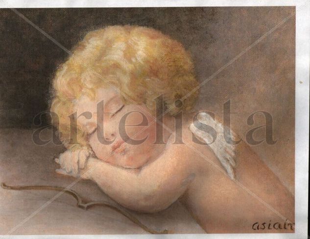 Angelito Pastel Card Figure Painting