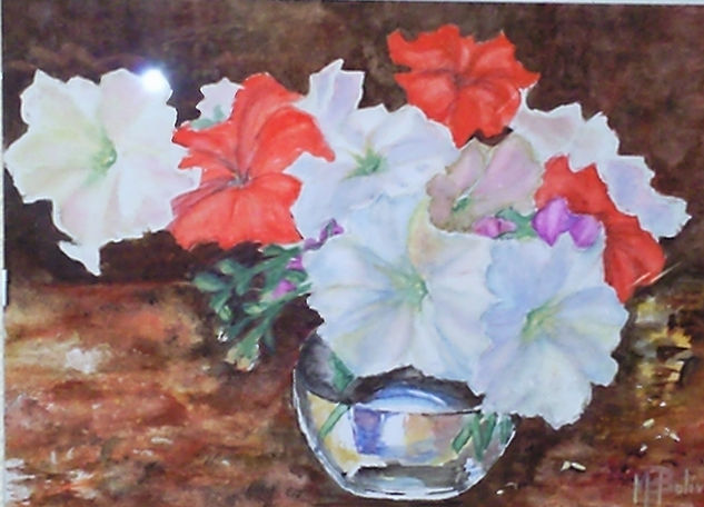 Petunias Watercolour Paper Floral Painting