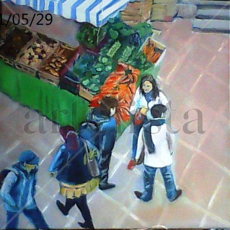 meeting friends at the market