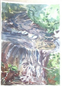 Pequeña cascada rio...