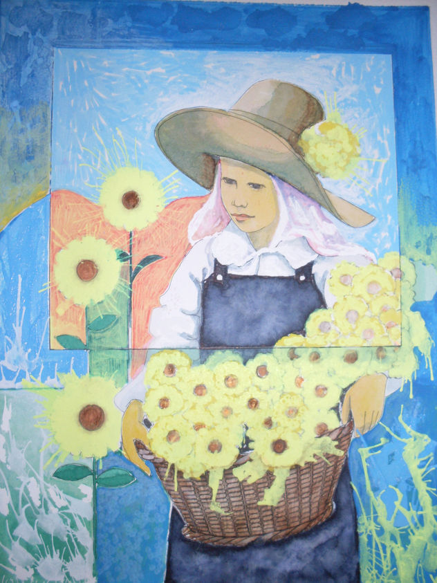 niña en el jardin