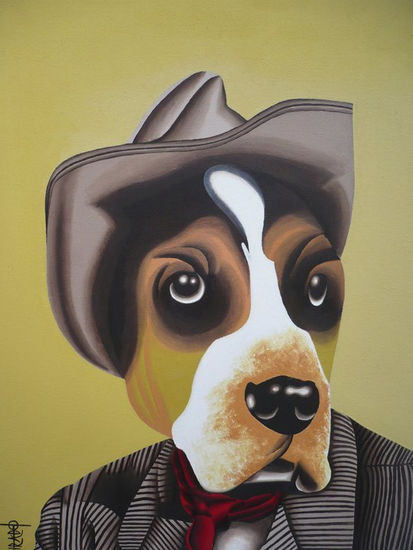 PERRO VIEJO OLD SPIKE 2011 Oil Canvas Portrait