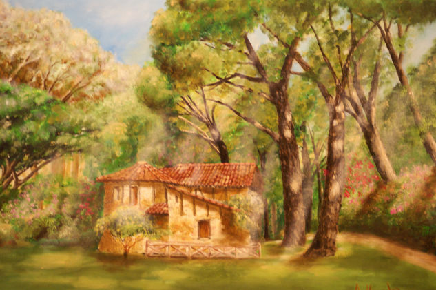 La casa del cuento Oil Canvas Landscaping