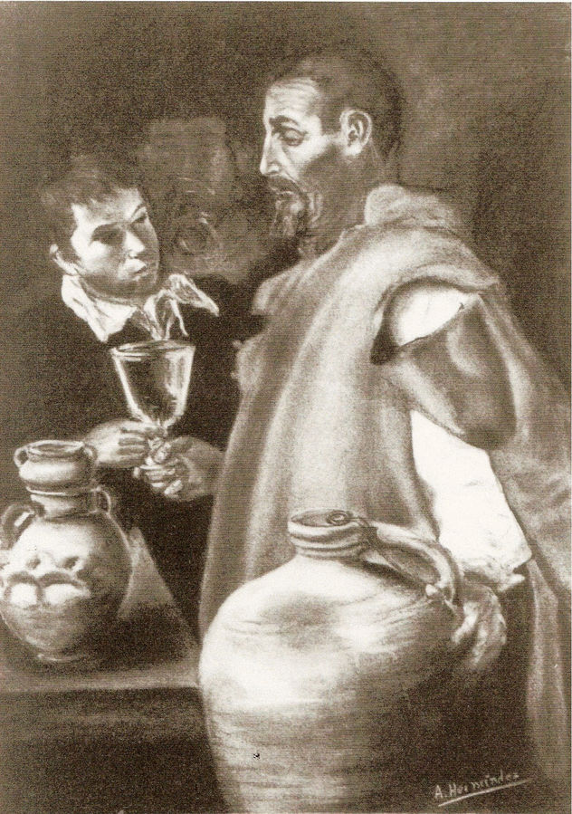 El aguador de Sevilla, (version carboncillo de la obra de Velazquez)