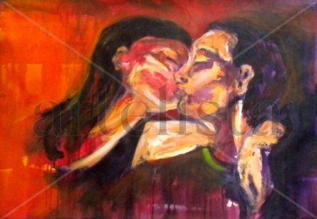 Enamorados, 2011 Acrylic Canvas Figure Painting