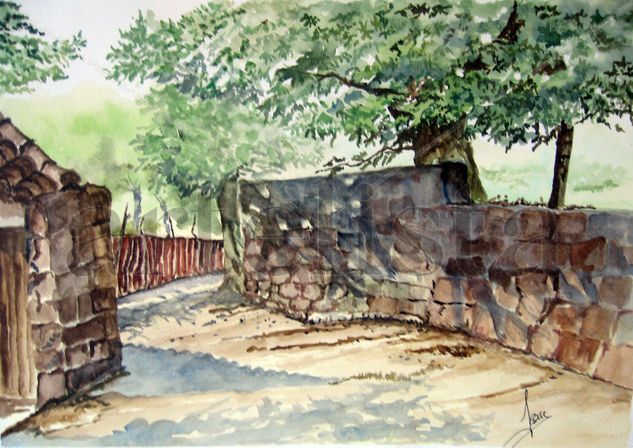 Aparcamiento de tierra Watercolour Paper Landscaping