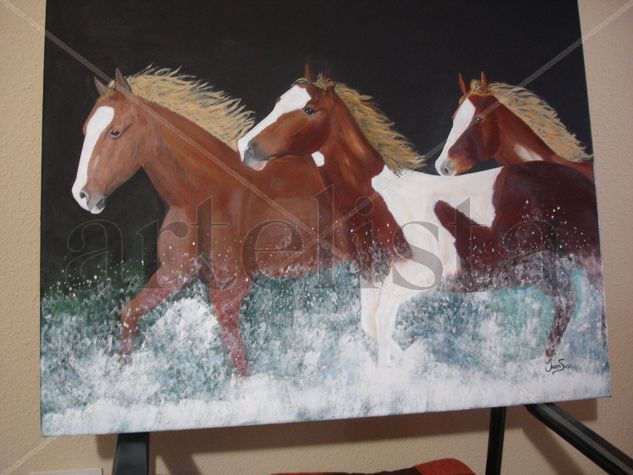 cabalgando Oil Canvas Animals