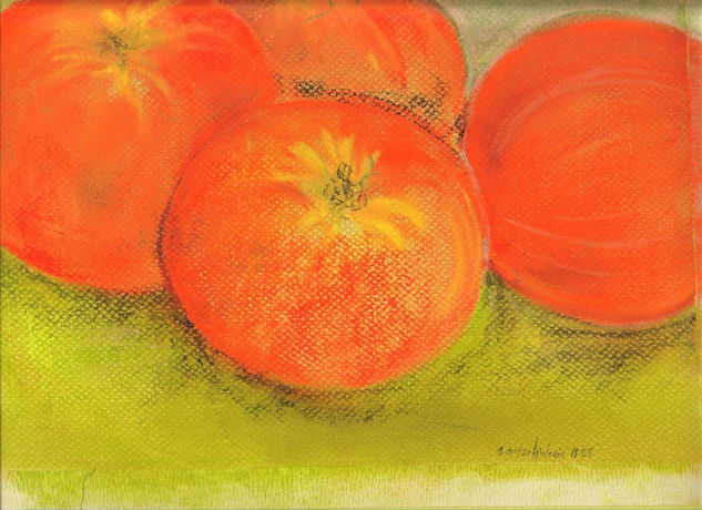 Frutas de fuego Pastel Paper Still Life Paintings