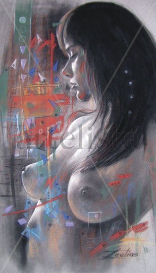 DAMA VIOLETA Pastel Card Nude Paintings