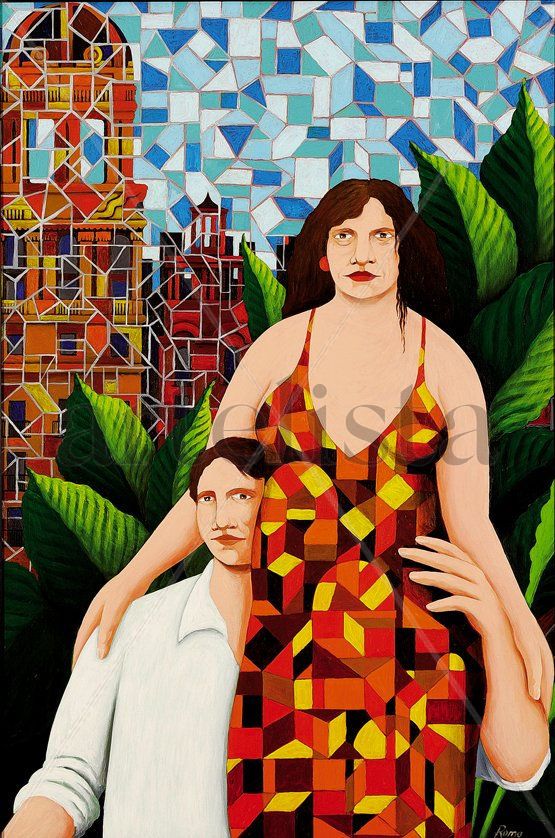 PAREJA CON VIDRIERA
