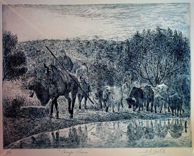 "Campo Charro, Ciudad Rodrigo" Etching Process