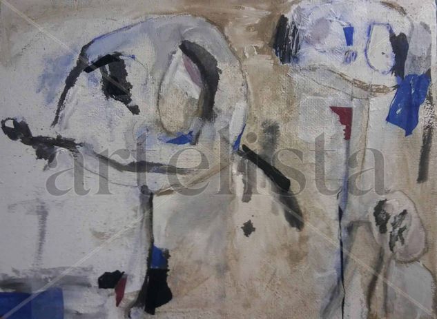 nºa Mixed media Panel Figure Painting