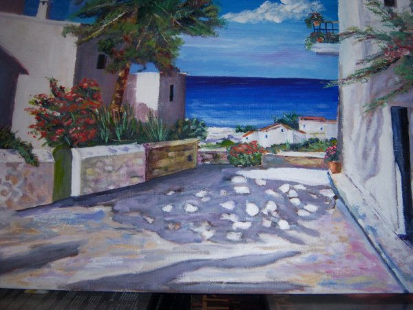 casas blancas Oil Canvas Landscaping