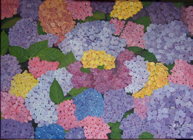 hortensias Oil Canvas Floral Painting