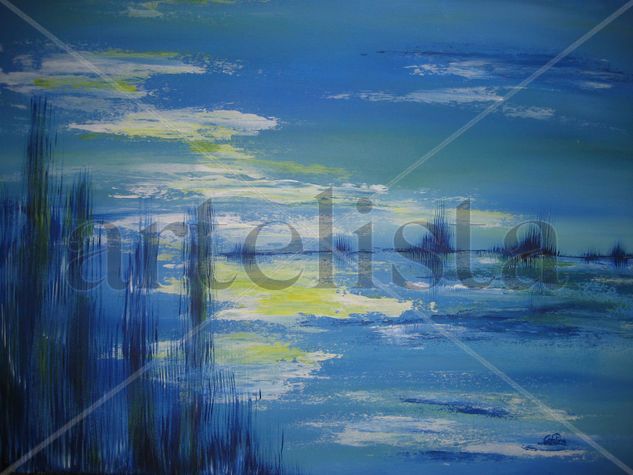 REFLEJOS EN EL LAGO (I) Acrylic Canvas Landscaping