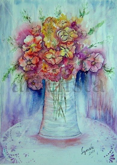 " COLORES " Watercolour Paper Floral Painting