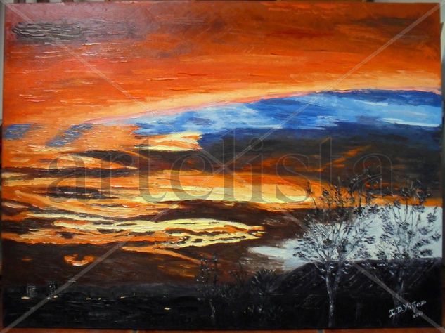 AMANECER TREMAÑES Oil Canvas Landscaping