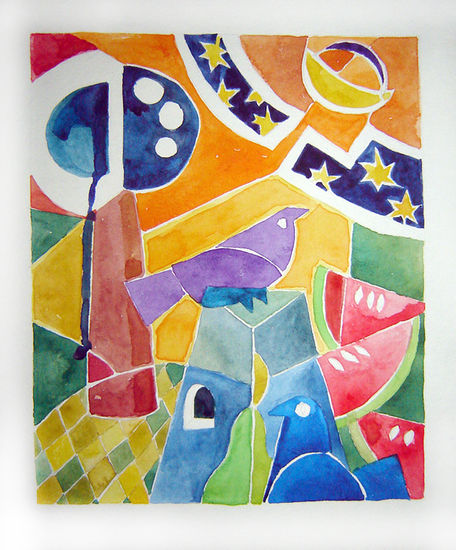 Fruto del mismo árbol Watercolour Paper Figure Painting