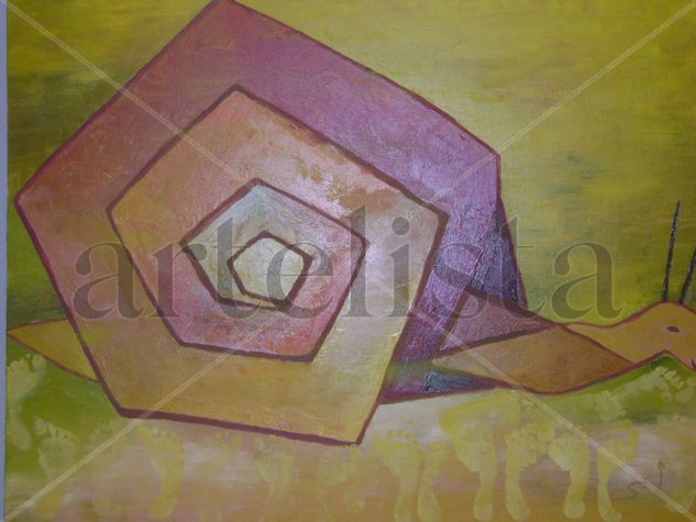 CARACOL CON PIES Oil Canvas Animals