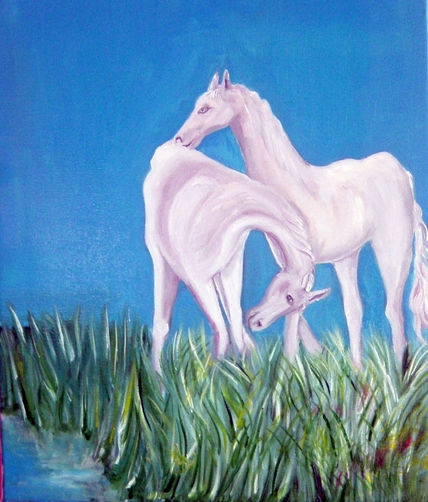 Caballos bajo un...