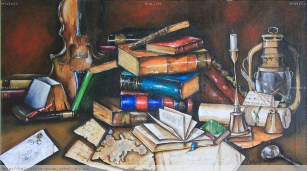 desorden en la biblioteca Acrylic Canvas Still Life Paintings