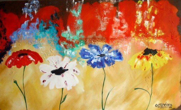 sin titulo Oil Canvas Floral Painting