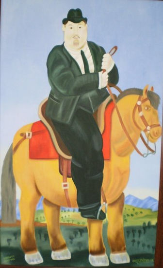 Hombre a Caballo Oil Canvas Figure Painting