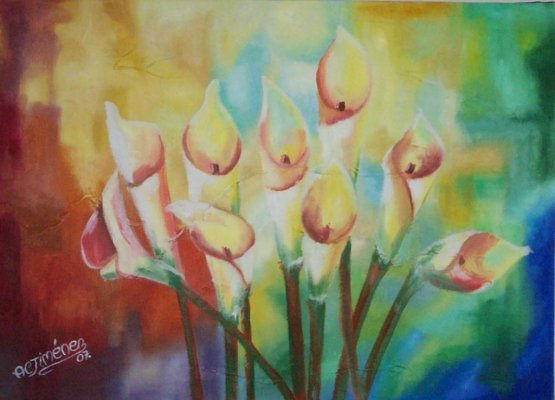 sin titulo Oil Canvas Floral Painting