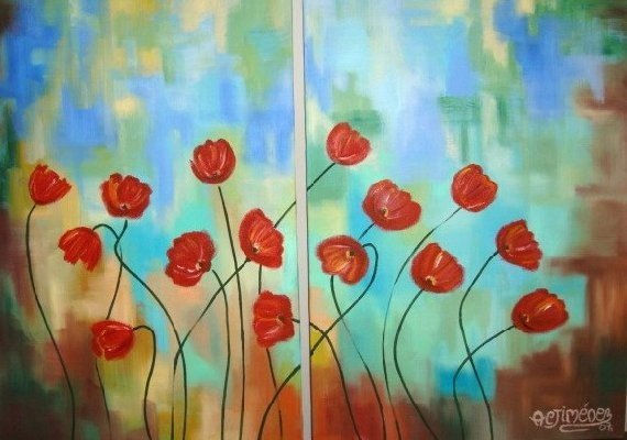 sin titulo Oil Canvas Floral Painting