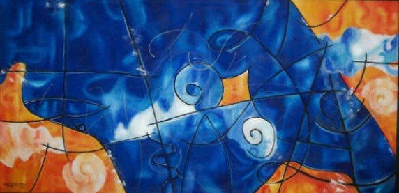 En azul Oil Canvas Others