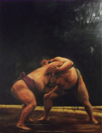 Sumos. Oil Canvas Others