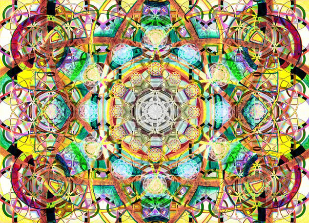 "Mandala Psilocibe" (Reproducción en Vinilo) Mixed Media