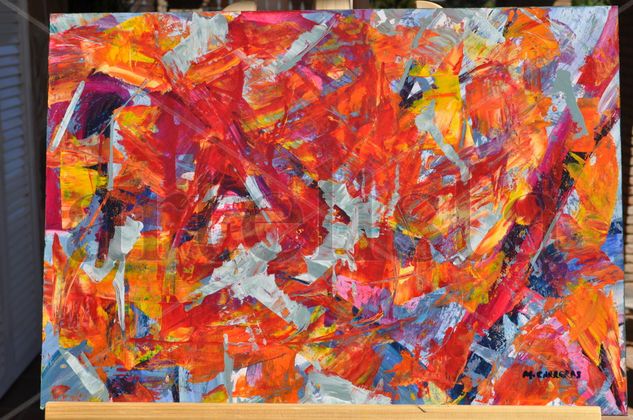 Abstracto en rojos Acrylic Canvas Others