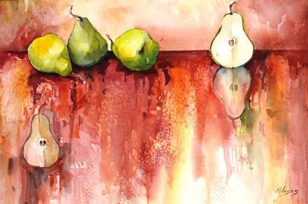 Reflejos de un Sabor Acrylic Textile Still Life Paintings